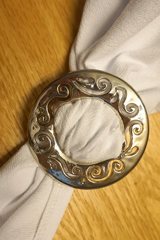 Ornate Round Silver-Like Buckle