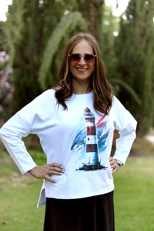Lighthouse Blouse Top